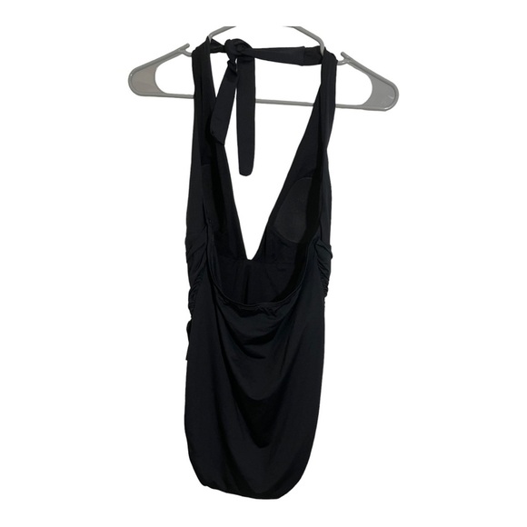 Tommy Bahama womens one piece swimsuit plunge V-neck belt buckle size 8  black - Picture 15 of 15